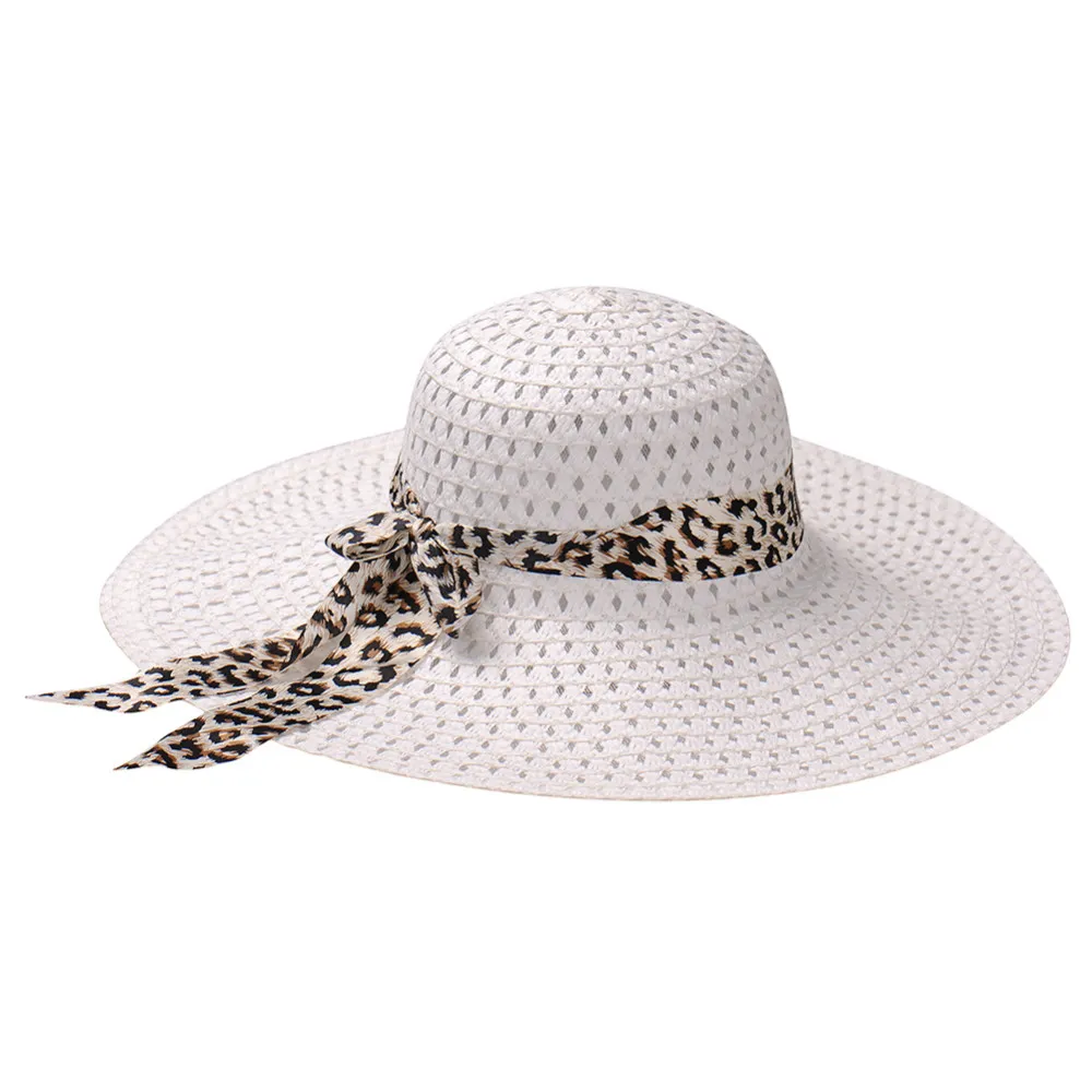 Cappello da sole pieghevole a tesa larga Cappelli estivi protezione da donna Cappello di paglia Cappello da spiaggia da donna