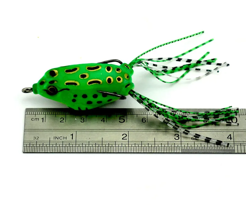 Corps creux en caoutchouc souple forme de grenouille appât de pêche au poisson noir 55 cm 8 g yeux 3D simulation 5 couleurs Bullfrog surface de l'eau laser Lure1281993