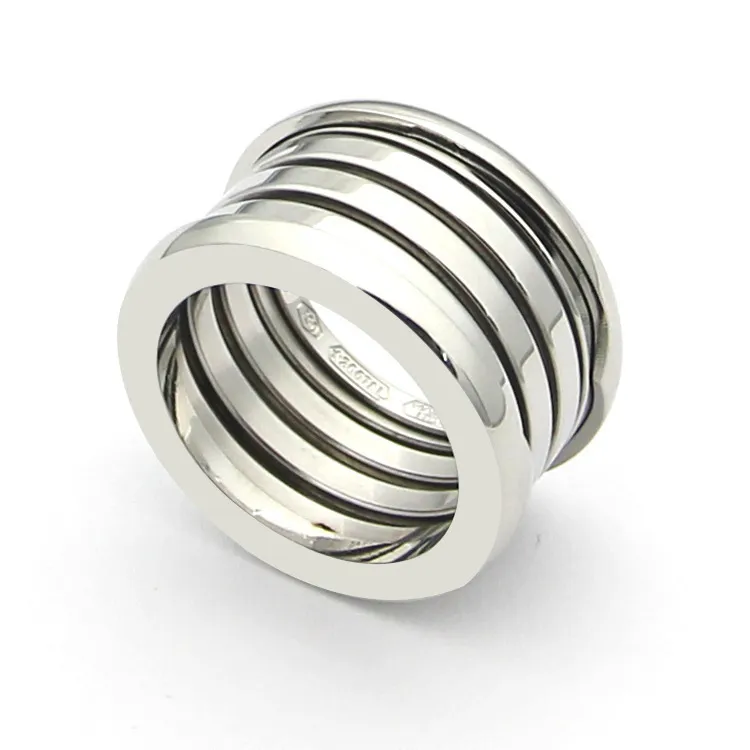 mode-sieraden 316L titanium staal plating lente ring rose goud brede ring 5 ring voor vrouw en man