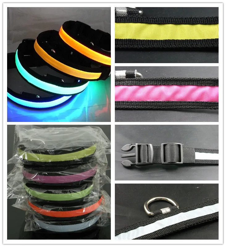 Nylon LED Dog Collar USB Rechargeable Night Pet Flashing Safety Night Glow Dog Cat Collar Led USB Luminous Small Large Dogs Collars