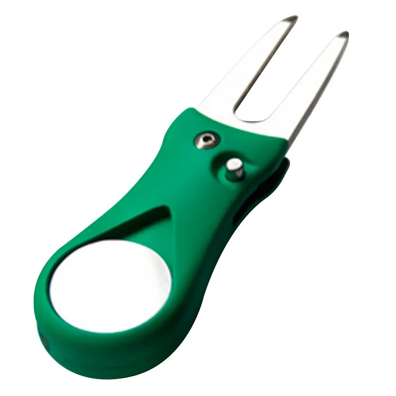 Metal plástico golfe divot ferramenta mini portátil ajustável acessórios esportivos prático estiramento reparação garfo verde muitas cores 6jj zz1028289