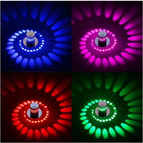 الحديث LED ضوء السقف 3W RGB الجدار الشمعدان للممرات معرض الفنون الديكور الجبهة شرفة مغطاة مصباح الخفيفة الإضاءة لاعبا اساسيا