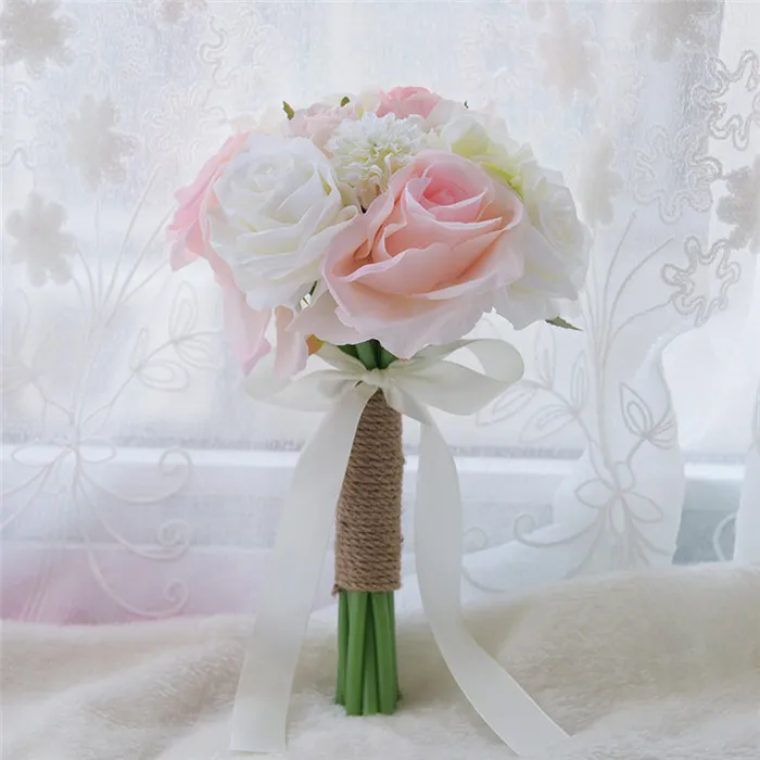 Bouquet da sposa blu Accessori da sposa colorati Bianco artificiale damigella d'onore Fiore Perle Perline Sposa con fiori CPA1565190a