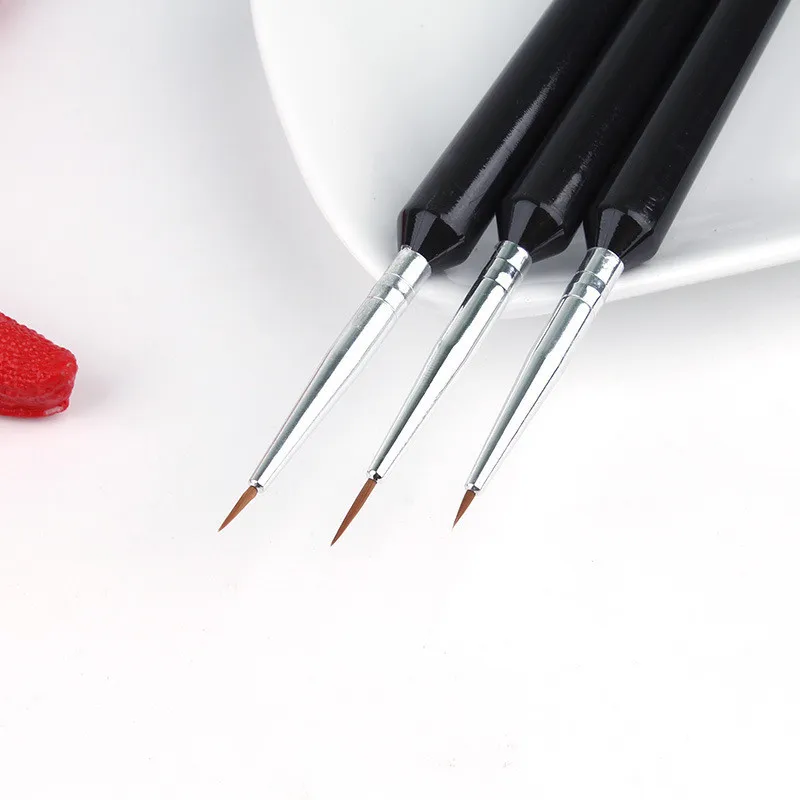 3 sztuk / zestaw paznokci sztuki liniowe szczotki zestaw rysunek malowanie żelu UV długopis 3d wskazówki DIY Kwiat Linia Design Pen Manicure Nail Art Tool