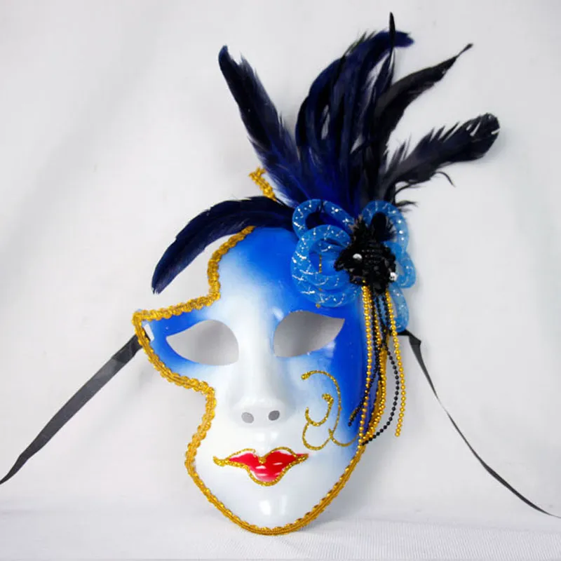 Maschera di Venezia Maschera femminile di Halloween Regali di personalità Clown Masquaerades Maschere veneziane a pieno facciale in stile italiano per discoteca per matrimoni