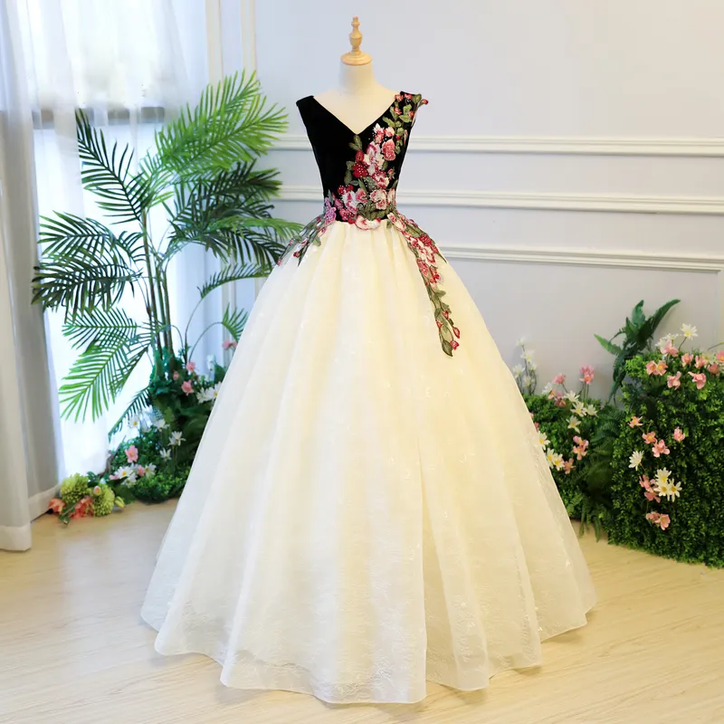 2020 Beaded Embroidered Quinceanera Ball Gown with Corset - Affordable Prom, Debutante, and Party Wear Anarkali Dress for 15 Years - Available in USA
