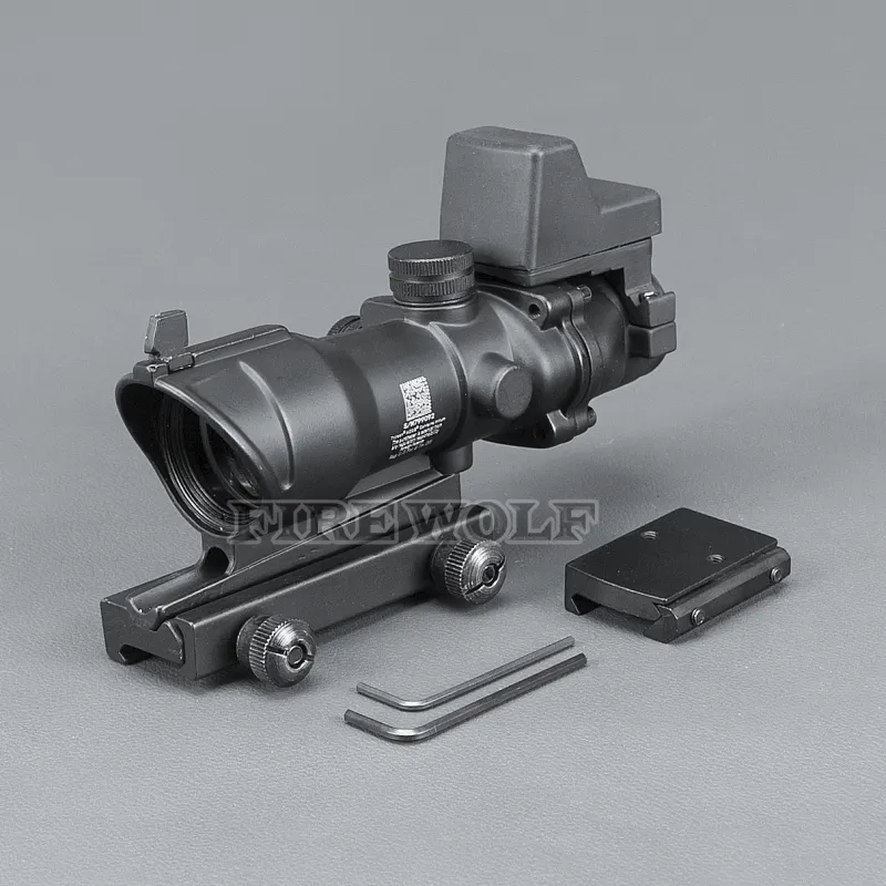 Trijicon ACOG Stijl 4x32 Scope met Docter Mini Red Dot Light Sensor Zwart voor Jacht GRATIS VERZENDING