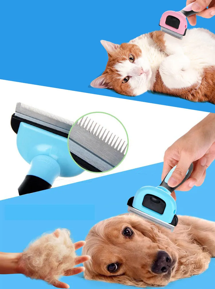 Hight Quality Pet Grooming Brush Tool Hair Remover Cat Borste Pet Grooming Verktyg Avtagbar Clipper Attachment Pet Trimmer Combs för hundkatt