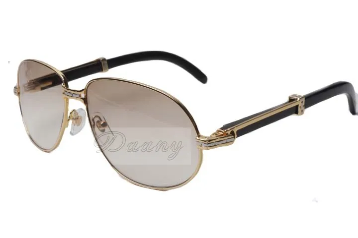 ファクトリーアウトレット新しいナチュラルブラックホーンサングラス566絶妙な眼鏡メタルフレームサングラスサイズ6116140mmファッショナブル8577317