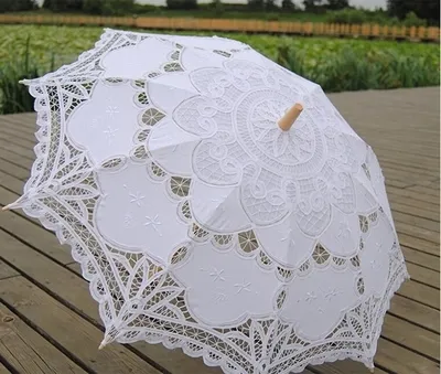 Ombrello da Sposa in Pizzo, Ombrello da Sposa Elegante Ricamato in Pizzo, Ombrellone, Mini Accessorio per Costume da Donna Romantico Vintage per Feste di Matrimonio Che Balla Fotografia Prop(bianco