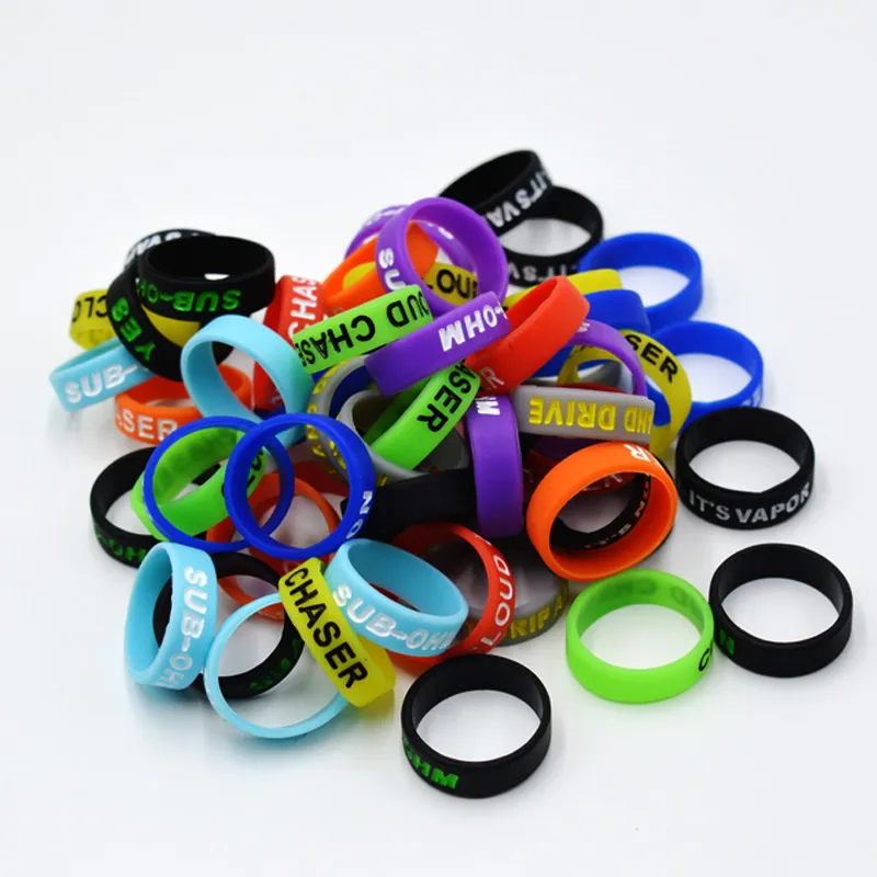 Silicon band engraved beauty ring Non-Slip Non-Skid 22mm*7mm silicone vape band for mechanical mods rda tank decorative mech vapor DHL