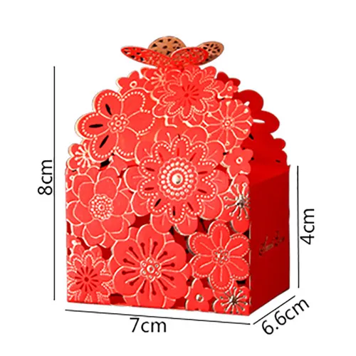 Laser Cut Candy Boxes Flower Pattern Favor Holder Butterfly Buckle Wedding Christmas Anniversary Party Gift Box 5 style