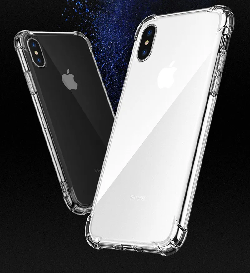 1,5 mm transparante schokbestendige hybride pantserbumper zachte TPU frame case cover voor iPhone X XR XS MAX 8 7 11 PRO MAX Samsung S9 Note9