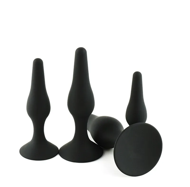 4 sztuk / zestaw silikonowych zabawek analnych tyłek wtyczki mini dildo sex zabawki Produkty dla kobiet mężczyźni gejem początkujących fioletowy czarny sex zabawki