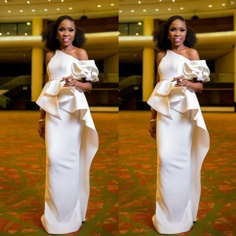 White one shoulder evening hot sale gown
