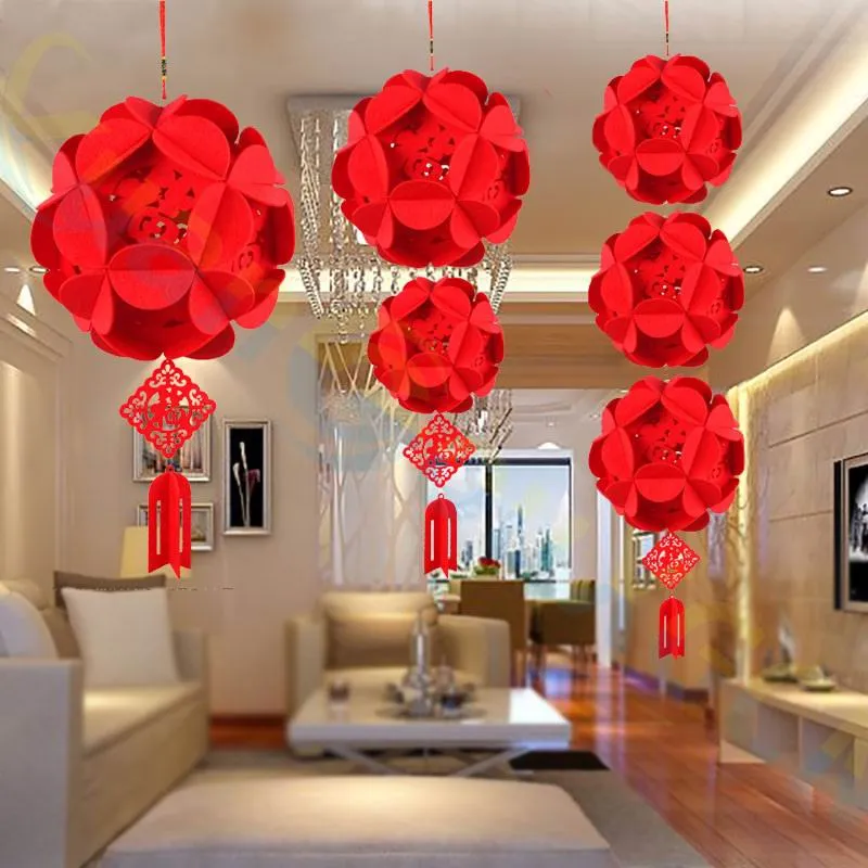 DIY Non-woven Chinese New Year Festival Hortensea Lantern Pendant Room Bar Hotel Party Decorations Wedding Flower Ornament