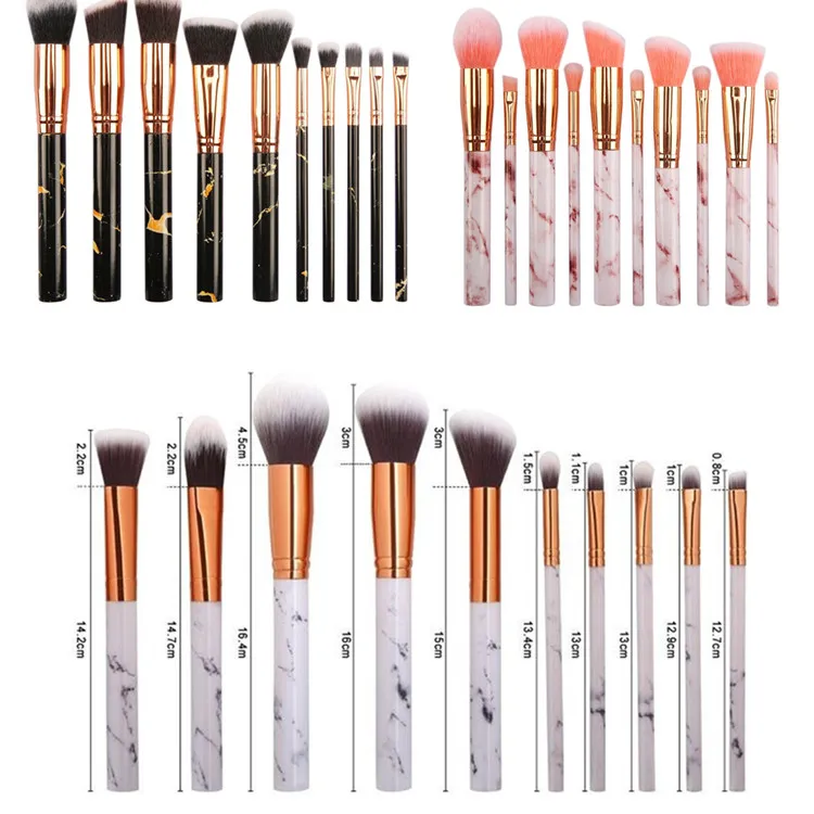 =Marble Makeup Brushes Blush Eyeshadow Face Powder Make Up Brush Set Foundation Coutour Tools by DHL