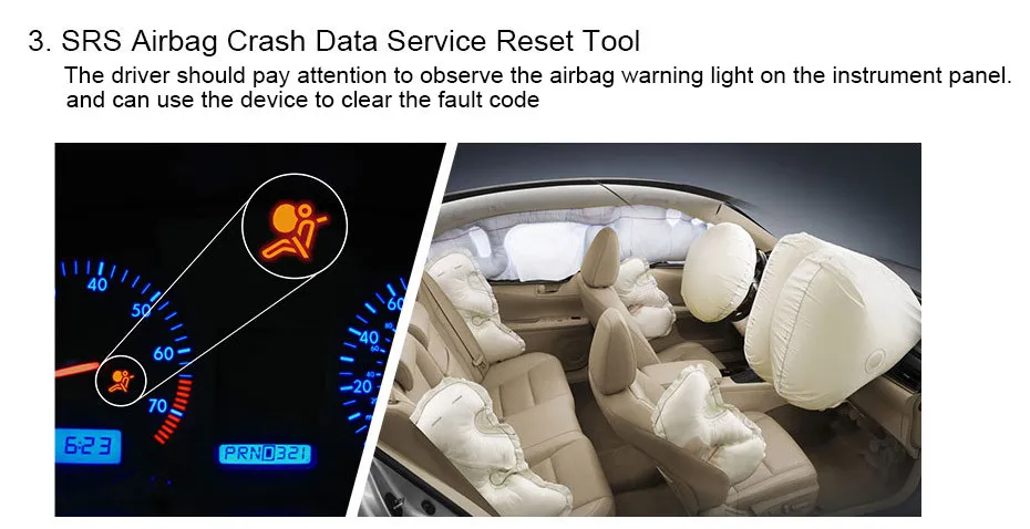 Automotive Diagnostic tool Car Scanner Diagnosis OBD2 Airbag ABS SAS SRS_06