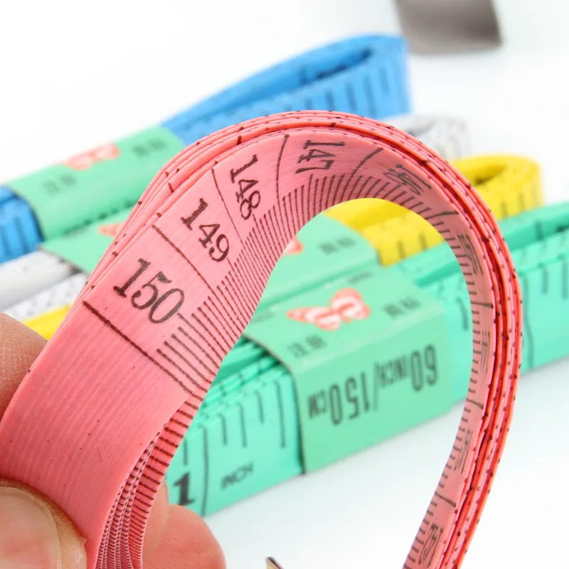 Colorful Plastic Soft Ruler Measuring clothing tape measuring tool Tape ruler Home practical sewing ruler 1.5m with Iron head