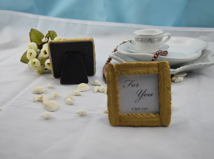 wedding favor and wedding gift--Newest Style Resin Gold Feather Frame Baby shower Favors Photo Frame 100pcs/lot lin2240