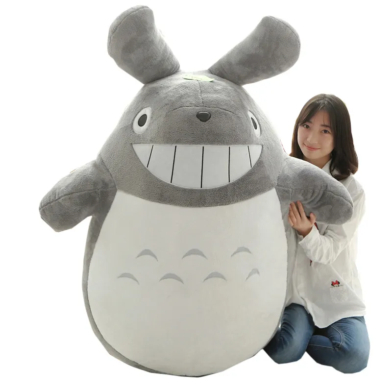 Dorimytrader kawaii japanska anime totoro plysch leksak stor fylld mjuk tecknad totoro barn docka katt kudde för barn och vuxna 180cm