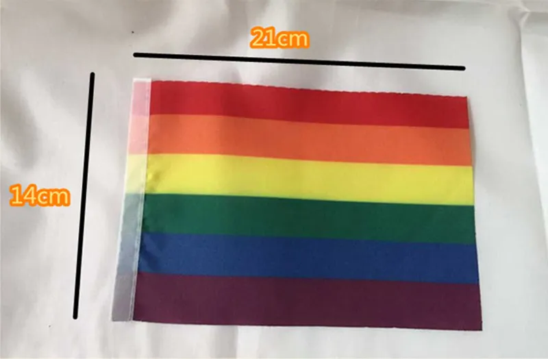 14 * 21 سنتيمتر rainbow flags 12 تصميم العلم الوطني للعالم البوليستر ناحية التلويح الأعلام لافتات منزل الديكور WX9-652