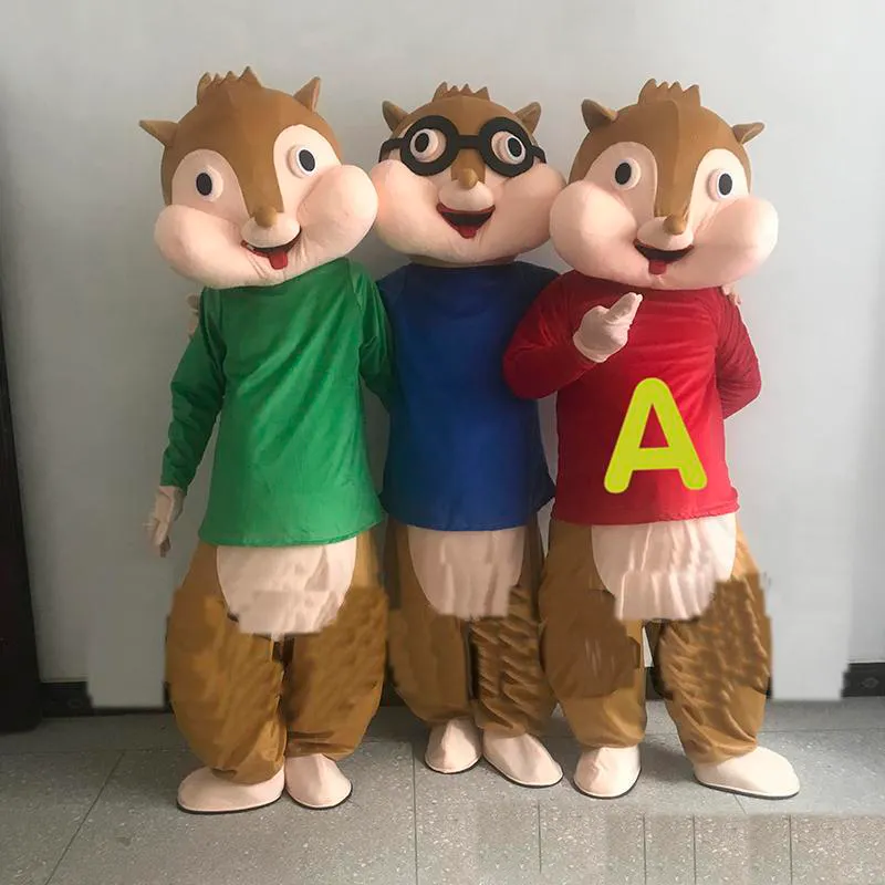 2024 Hot New Alvin and the Chipmunk Characters Cartoon Mascot Costume Anime Christmas