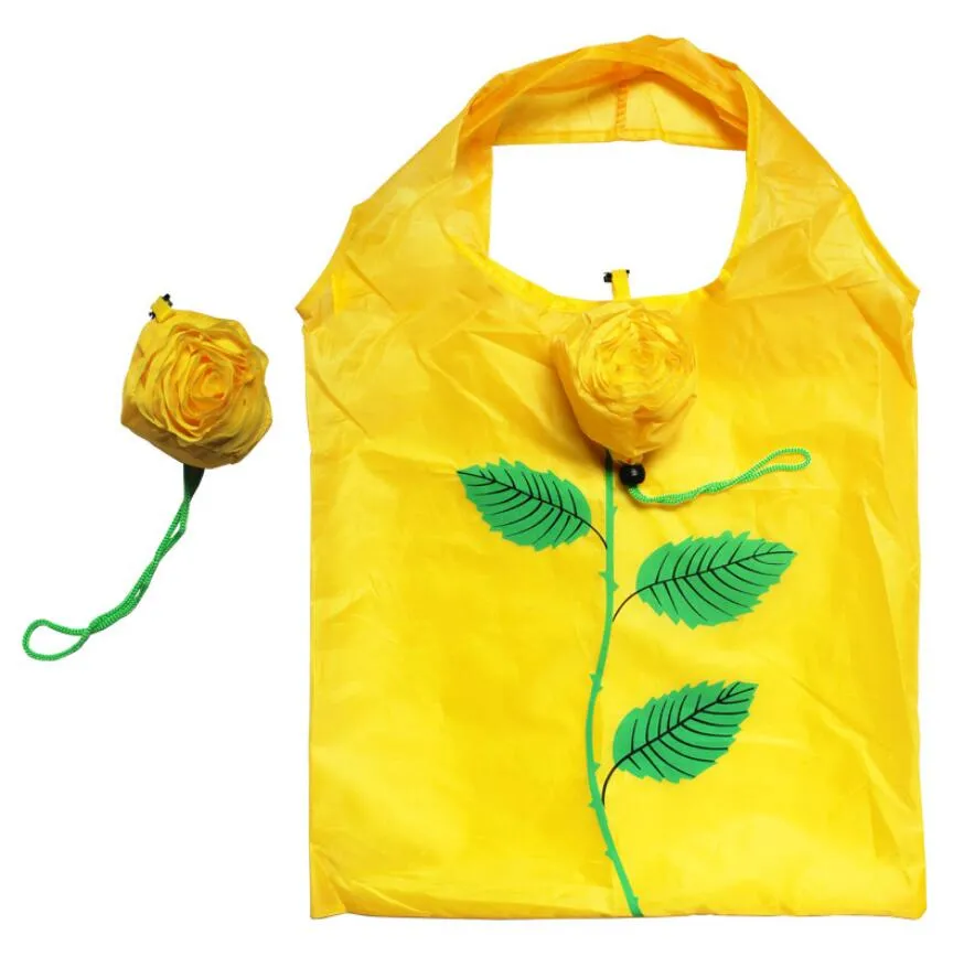 Moda Renkli Gül Çiçekler Flora Baskı Kullanımlık Katlanır Alışveriş Çantası Tote Eko Saklama Torbaları Ücretsiz Kargo