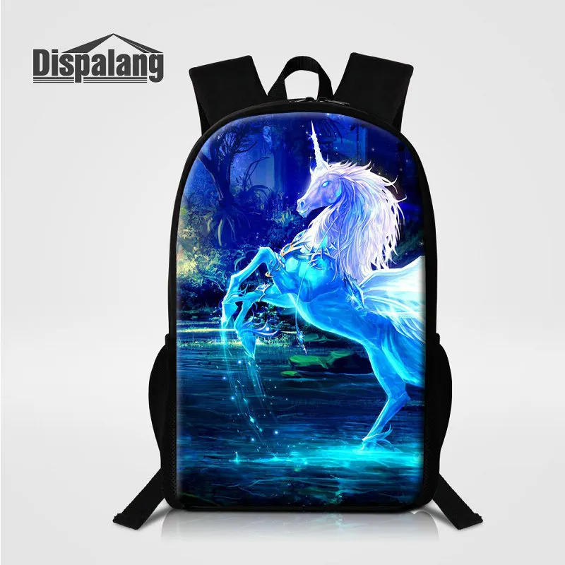 Lifelike Unicorn Printing School Backpack For Children Fantastic Horse Bookbags For Primary Students Cool Mochila Kids Backpacking Rucksack