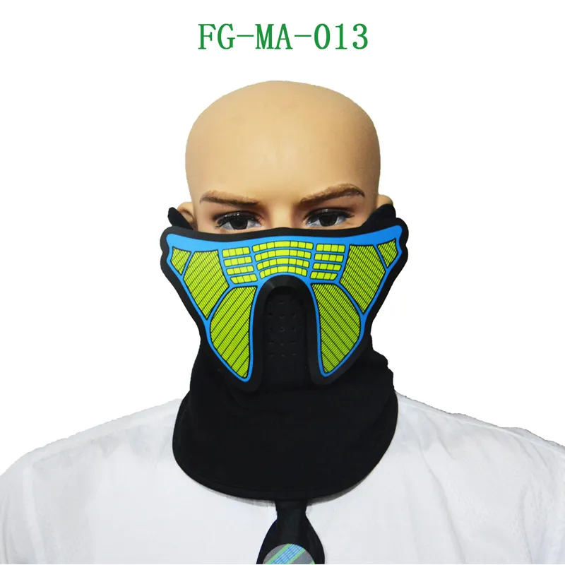 FineGreen FG-MA-09 Hemsk Mänsklig Skelett Voice-Activated Luminescerande Mask PC Utomhus Ridmaske för Halloween Påskmaskerad