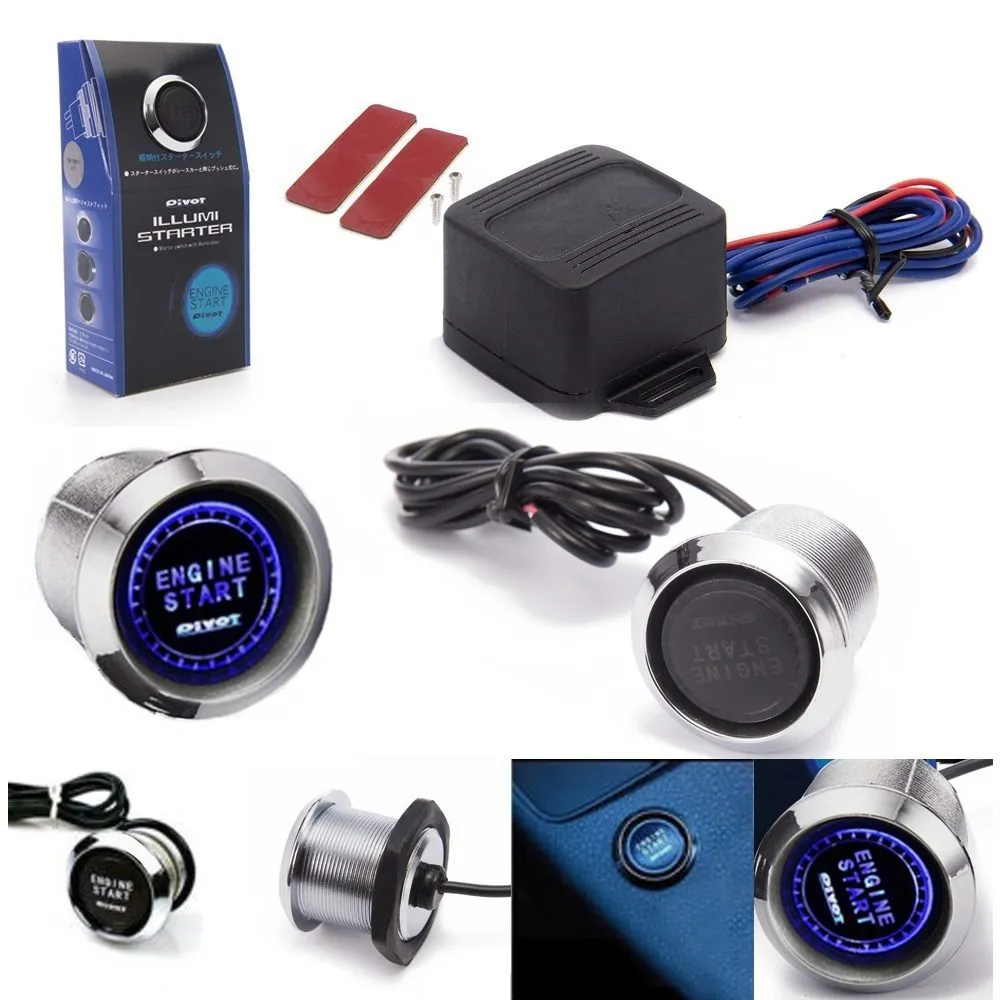 Tansky-PIVOT Blau / Rot Beleuchtung Auto Motor Start Druckschalter Zündung Starter Touch Kit TK-YY01