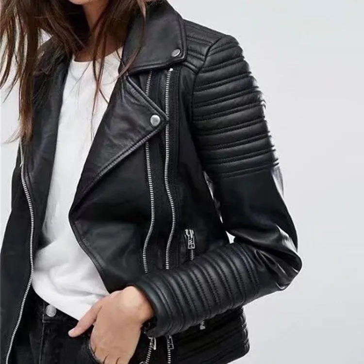 2018 Autumn New Fashion Women Motorcycle Leather Jacket Long Sleeve Biker Streetwear Moto Faux Leather Coat Pu Outwear 2 893 DHgate