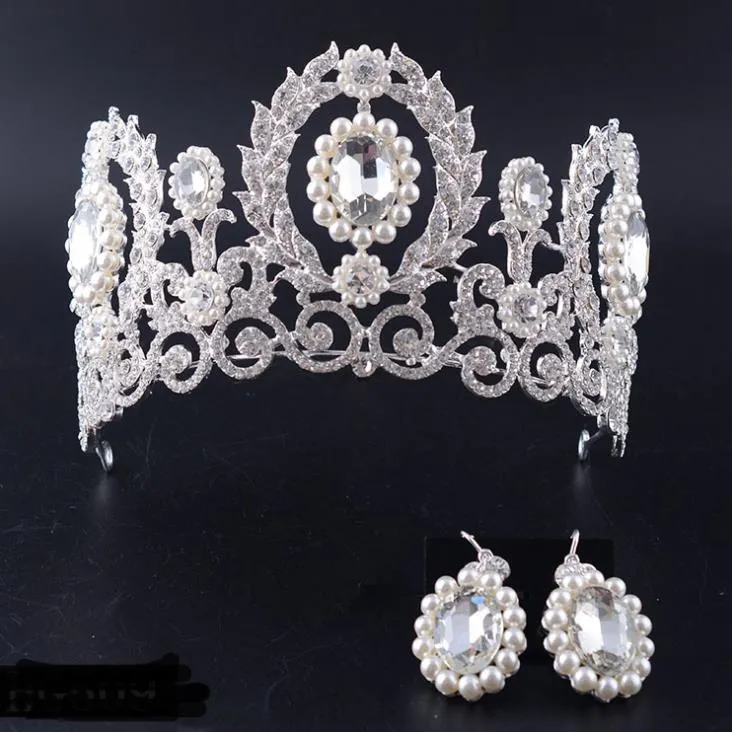 Ornamenti nuziali Corona retrò barocca, ornamenti con testa di diamante, accessori per capelli, abito da sposa con forcina