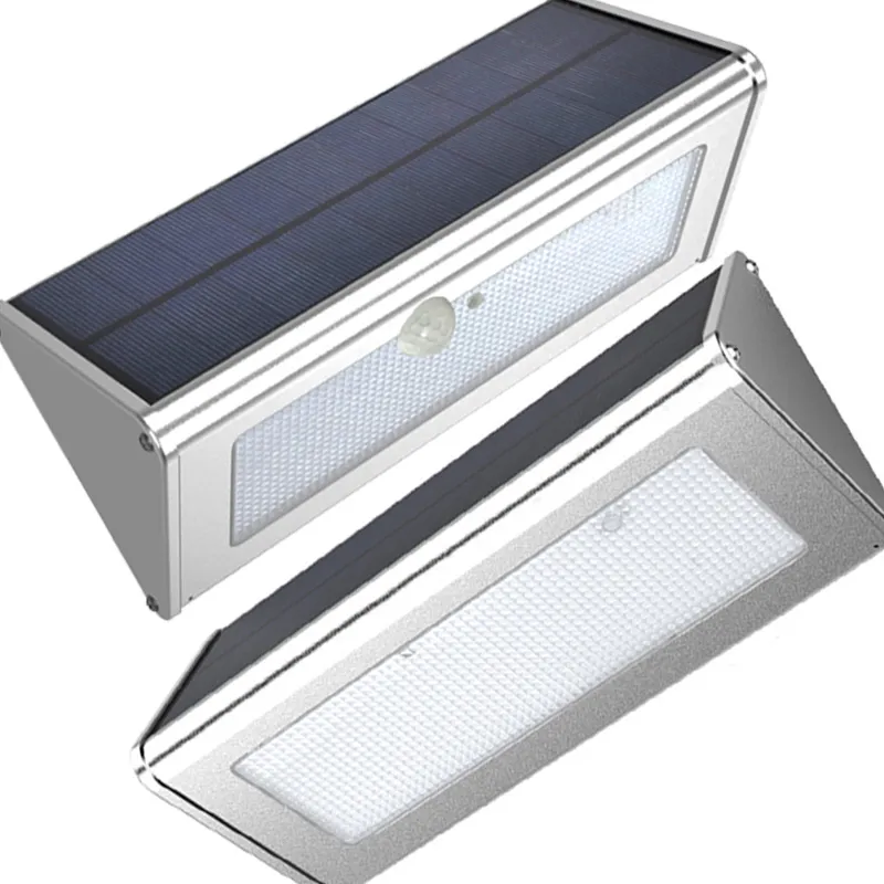 Aluminium-LED-Solarlampen, Bewegungsmelder, 48 LEDs, superhell, 1000 lm, 4 Modi, für den Außenbereich, Garten, Sicherheit, wasserdichte Wandleuchten