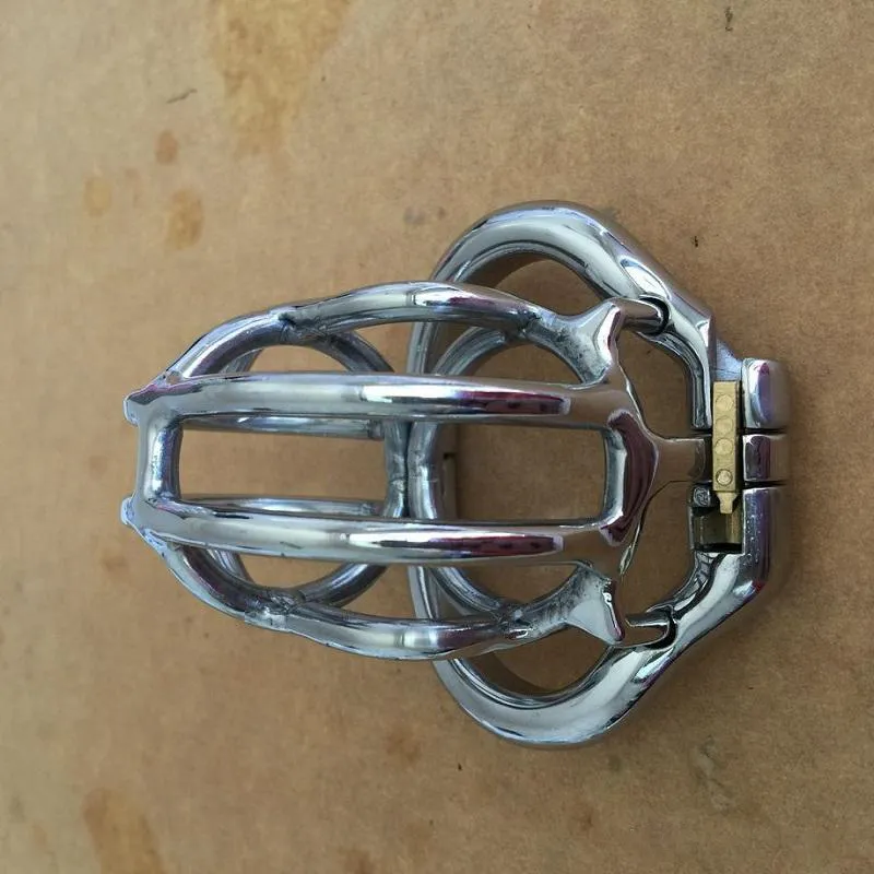 Design Chastity Devices Cage Real Stainless Steel Male 2 1 Curve Cock Cage With Arc Base Activities Lock Ring