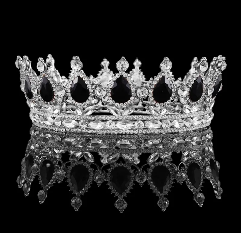 Vintage barok koningin koning bruid tiara kroon voor vrouwen hoofdtooi prom bruids bruiloft tiara's en kronen haar sieraden accessoires