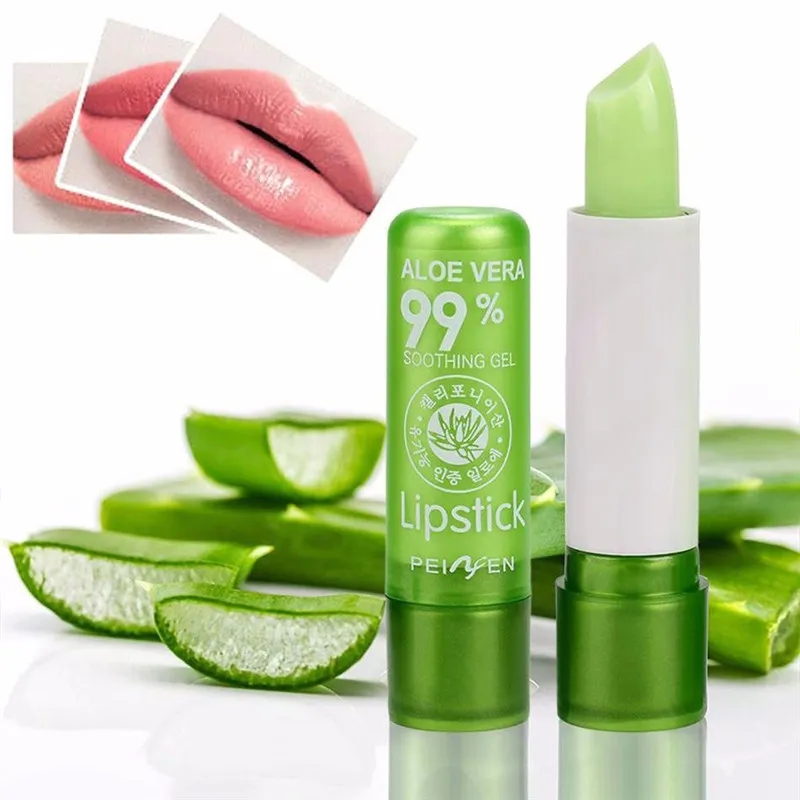 Hot Aloe Cambia colore Rossetto Moisture Melt Balsamo per labbra Balsamo per labbra antiaderente a lunga durata Strumento per il trucco delle labbra