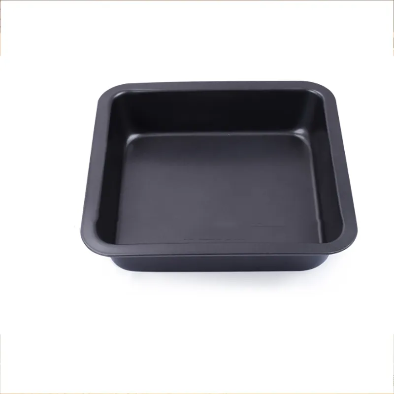 DIHE 8Inch Square Baking Pan Multipurpose Tool Durable nonstick coated Black 8inch Aluminium Baking tools /cake baking pan