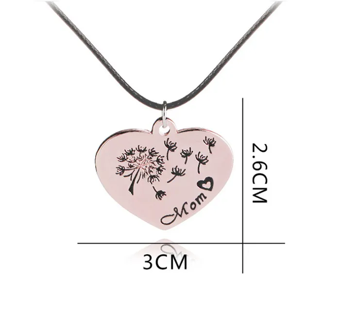 Exquisite Mom Ketting Paardebloem Zaad Wens Hart Hanger Ketting Moederdag Geschenken Vrouwen Choker Touw Ketting Mode-sieraden