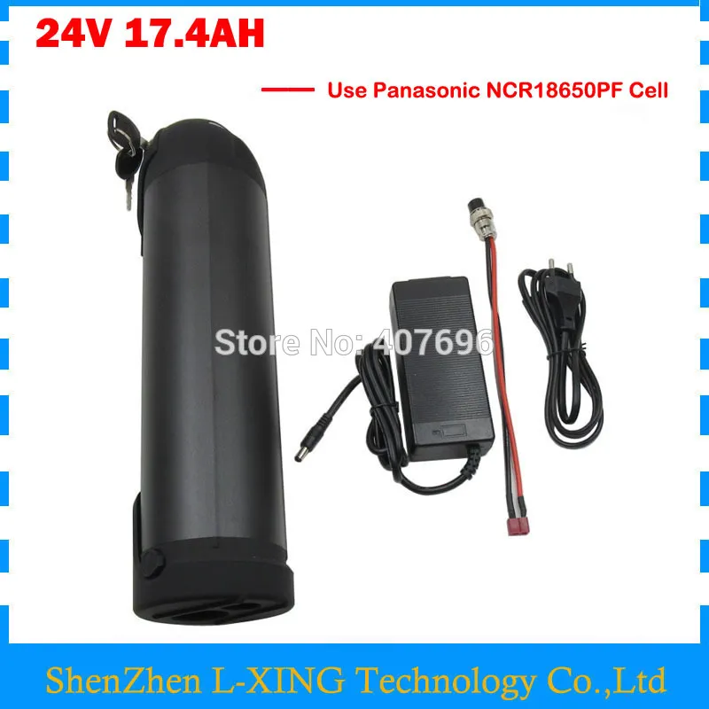 Free customs fee 500W 24V 17.4AH Electric Bike lithium battery 24V Water bottle battery use for panasonic cell 29.4V 3A Charger