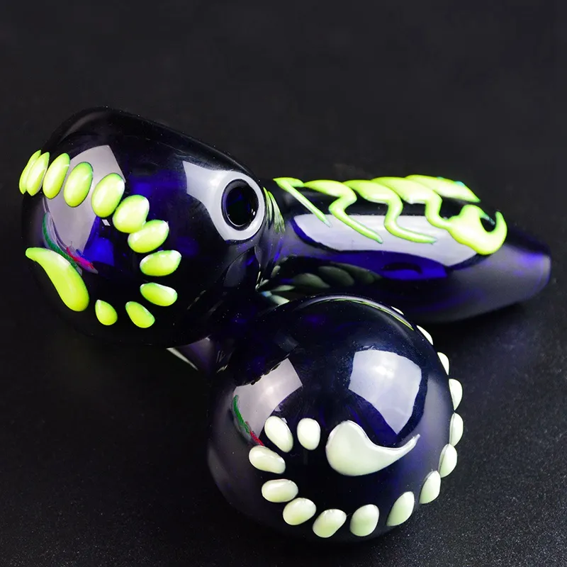 Nouvelle Arrivée Luminous Hand Pipe Glow In The Dark 5 Couleur Fumer Pipe Heady Verre Pipe Brûleur À Huile