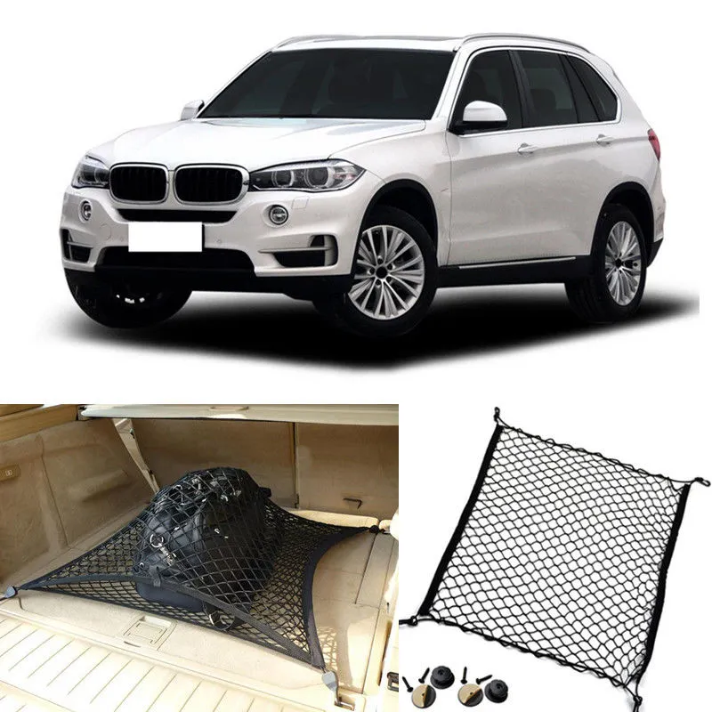 Black Nylon Rear Trunk Cargo Organizer For BMW X5 X 5M Plain Vertical