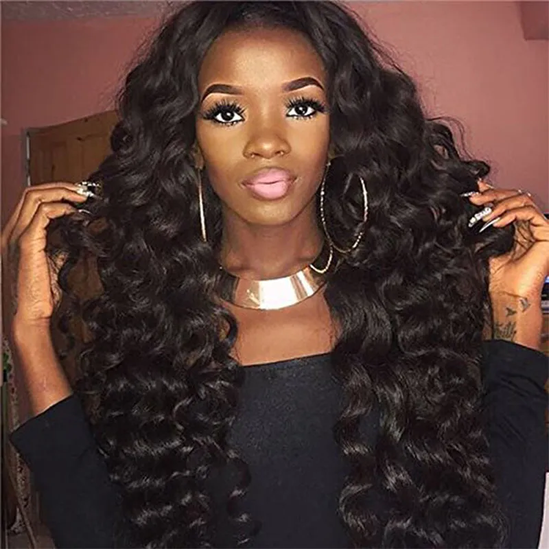 Brazilian Virgin Human Hair Weave 3 buntar Obearbetade Brazilian Peruian Malaysian Lös Deep Wave Naturlig Färg Människohårförlängningar