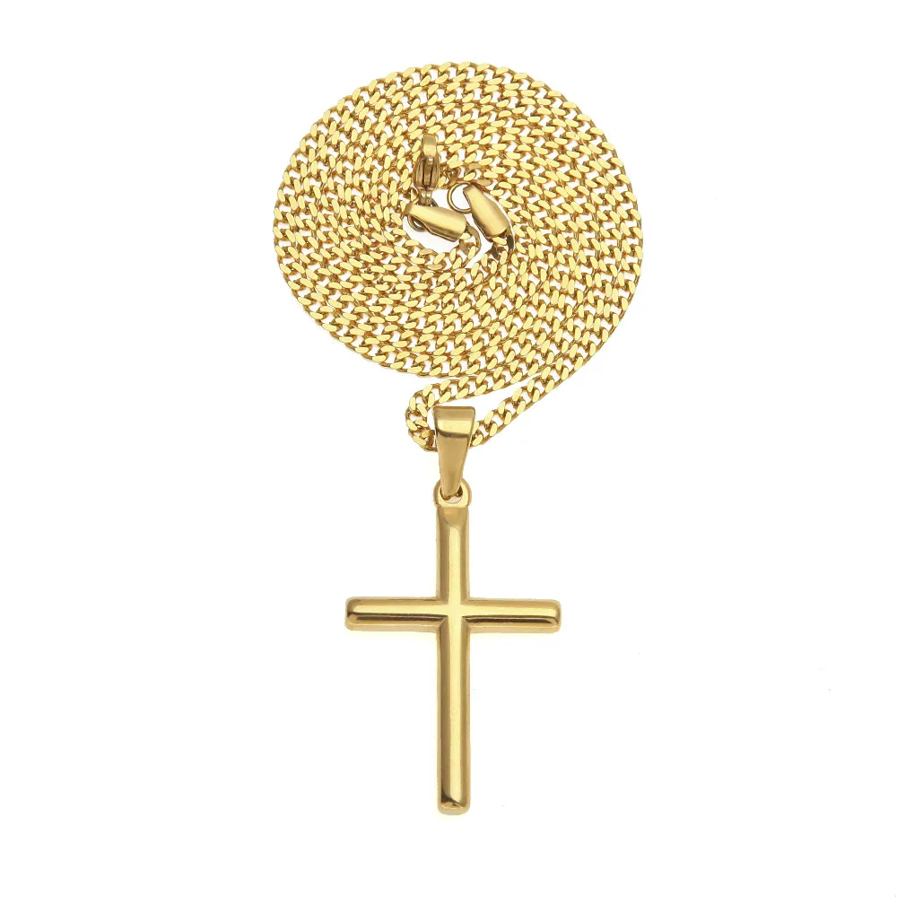 HIPHOP CHAINE D'ACIEUX ENTÉRIEUX GORDPlated Cross Men Pendant Collier Bijoux Collier Gift Femmes039S Chaîne de pull Fashion 2463437