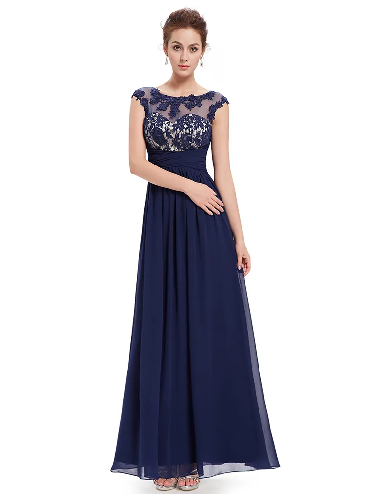 sachin and babi light blue dress Plus Size Chiffon Sleeveless Royal Blue Bridesmaid Dress V-Neck Simple Wedding Dress main image 0