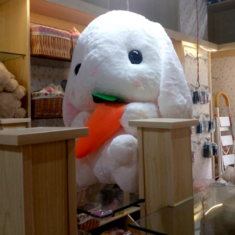 Dorimytrader 30'' / 75cm Giant Rabbit Toy Stuffed Soft Plush Lovely Cartoon Bunny Doll 2 Models Nice Gift DY60478