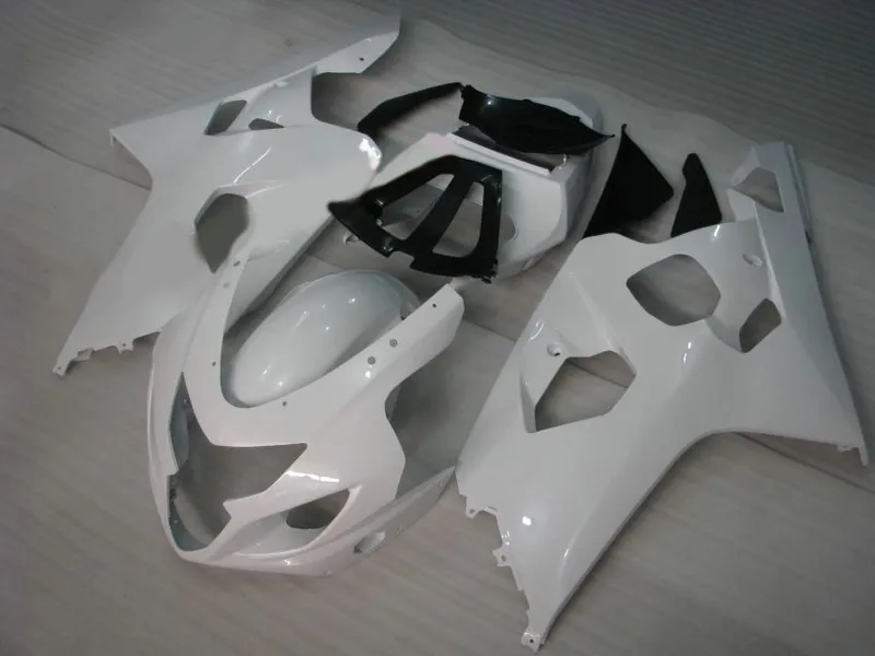 7Gifts Faring Kit voor Suzuki GSXR600 GSXR750 04 05 K4 Aftermarket GSX-R600 / 750 2004 2005 Wit Black Backings Set TE28