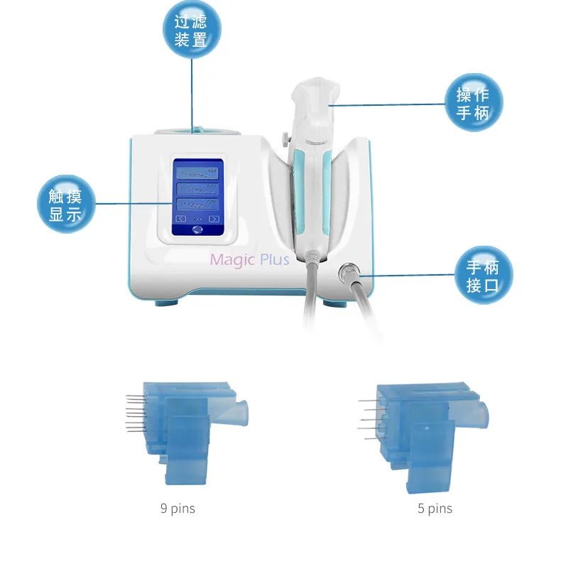 Trombocy Rich Plasma PRP Meso Injector Mesotherapy Gun med 5/9 stift U225 Mesogun för hudblekande hud Sagging rynka borttagningsmaskin