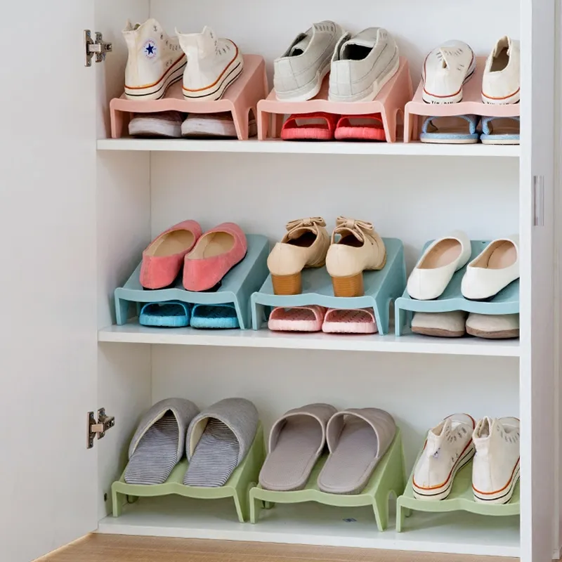 Double Layer Shoe Storage Rack Plastic Integral Shoe Carrier