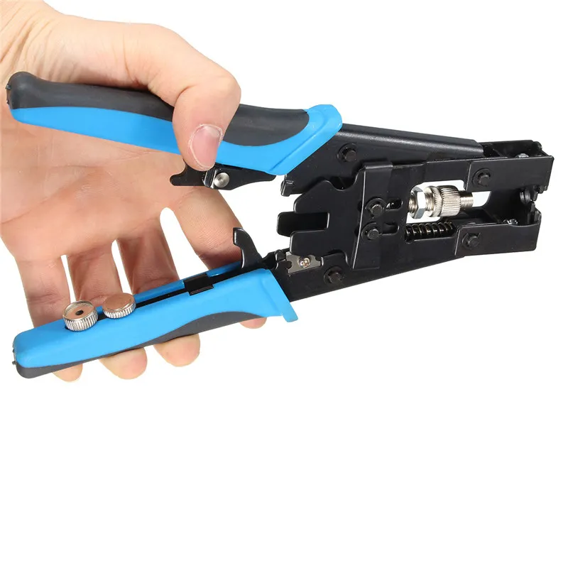 Freeshipping Multifunction Adjustable Pliers For RG58 RG59 RG6 F BNC RCA Coax Compression Connector Crimping Tool Wire Cutter SQ-5082R